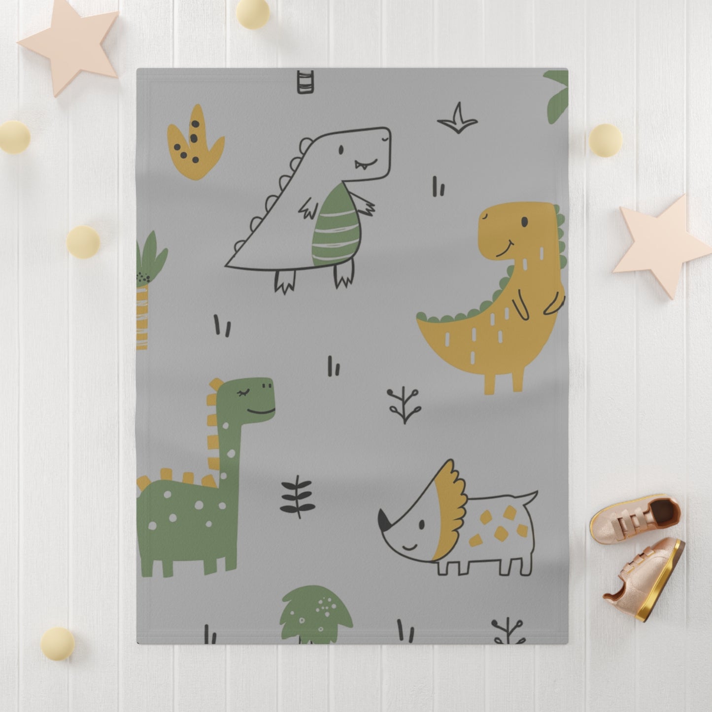 Cozy Dinosaur Fleece Baby Blanket | Cute Nursery Decor, Infant Gift, Baby Shower, Soft Toddler Throw, Kid’s Blanket