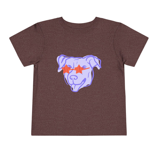 A Dog Print Star Glasses - Toddler Tee