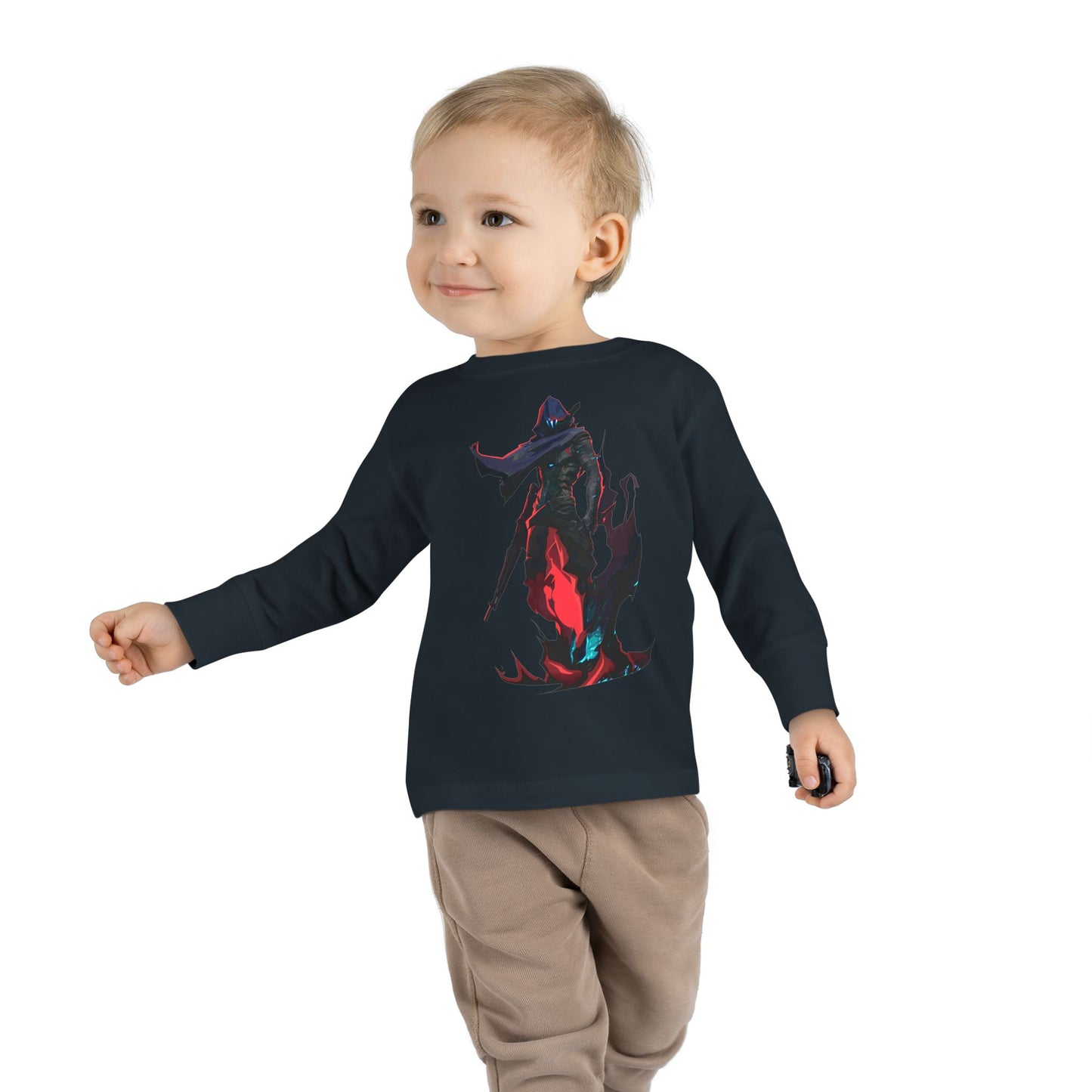 Toddler Long Sleeve Tee with Colorful Character Design