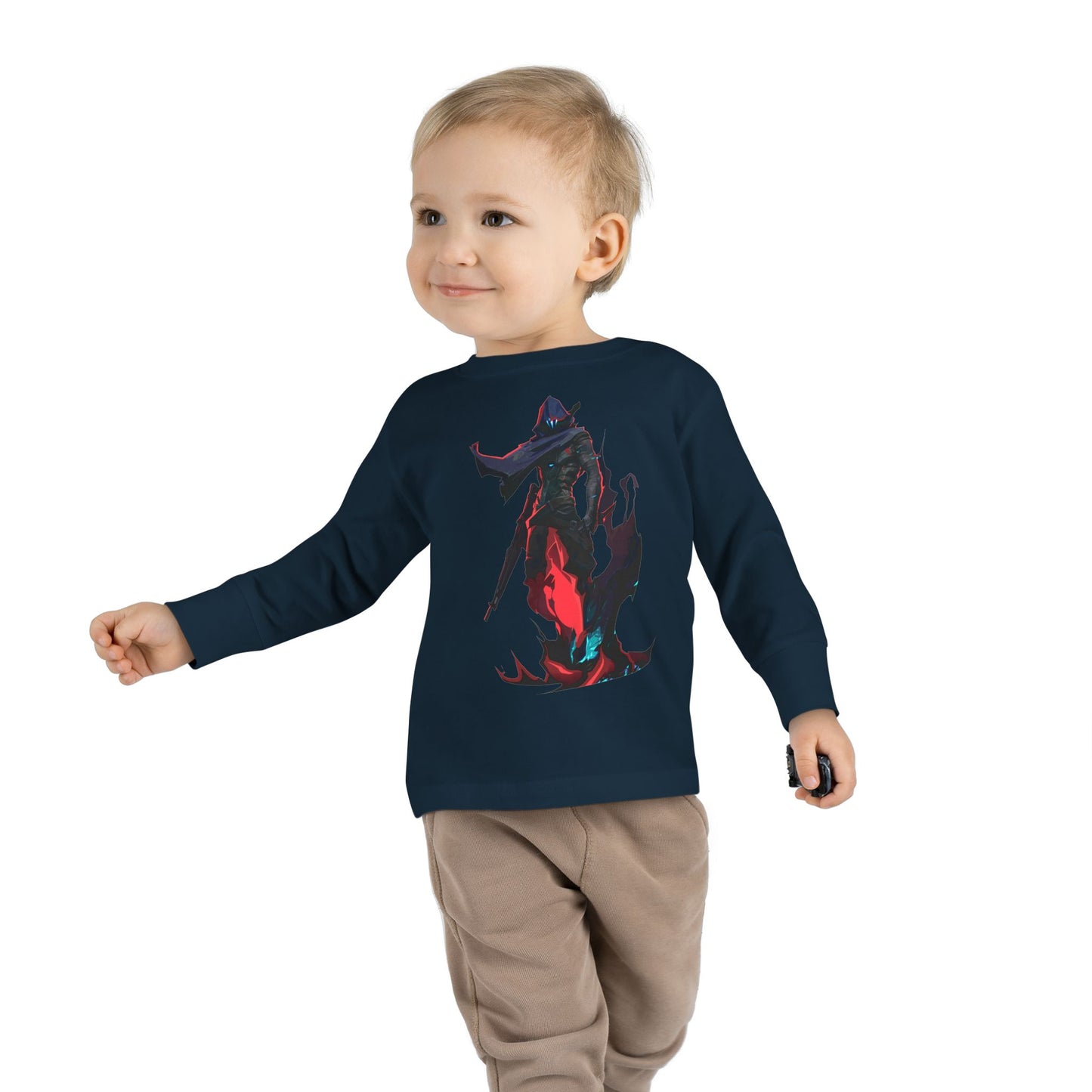 Toddler Long Sleeve Tee with Colorful Character Design