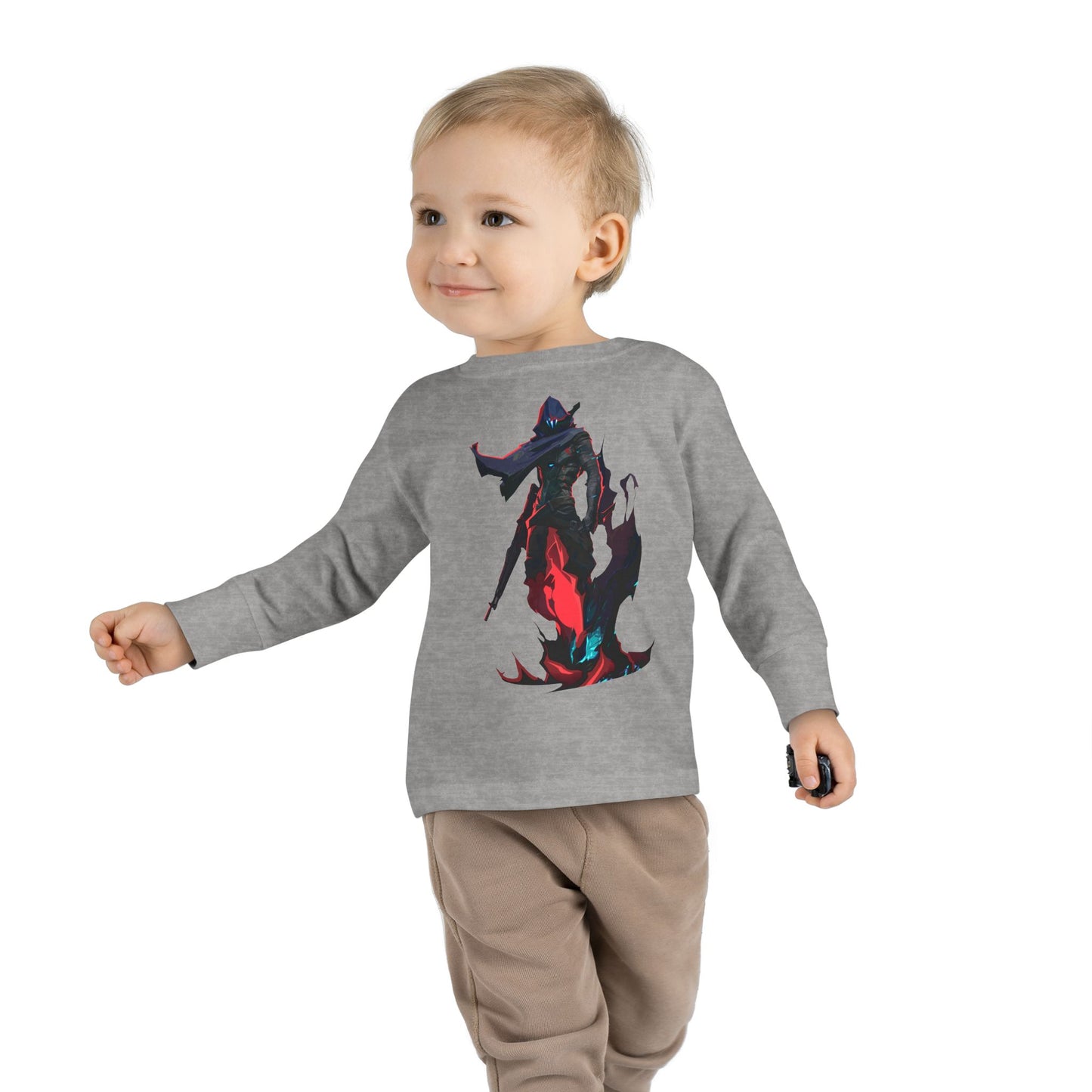 Toddler Long Sleeve Tee with Colorful Character Design