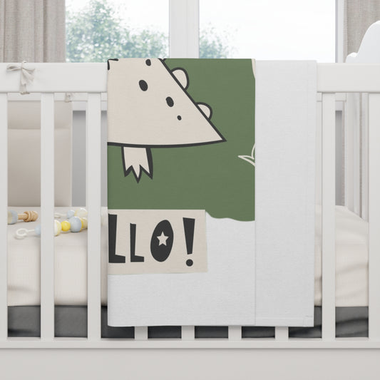 Dinosaur Fleece Baby Blanket | Cute Nursery Decor, Infant Gift, Baby Shower, Soft Toddler Throw, Kid’s Blanket