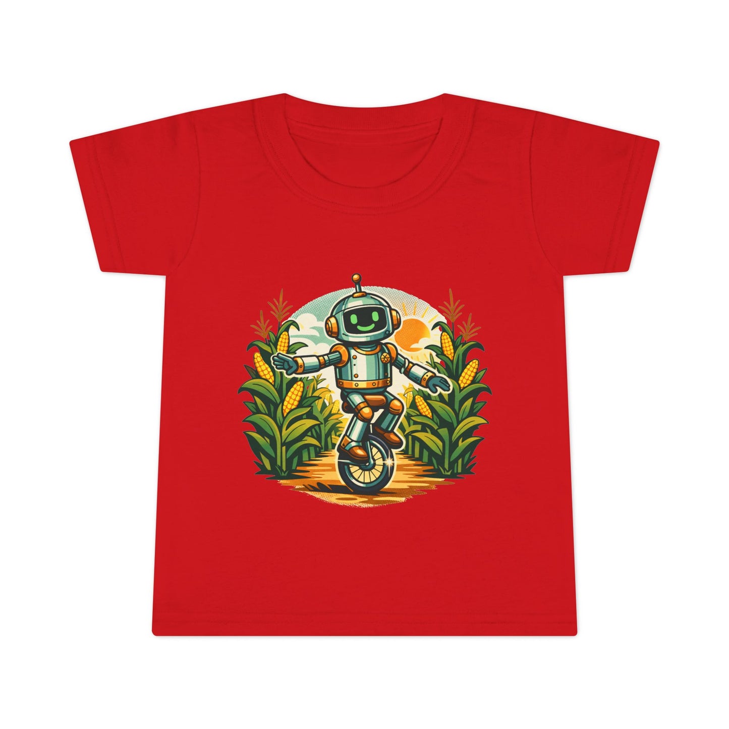 Toddler T-Shirt — Playful Robot on Unicycle Graphic Tee
