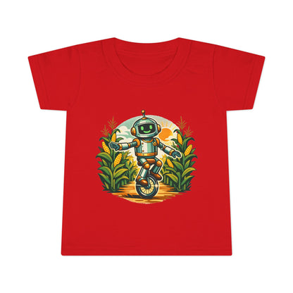 Toddler T-Shirt — Playful Robot on Unicycle Graphic Tee