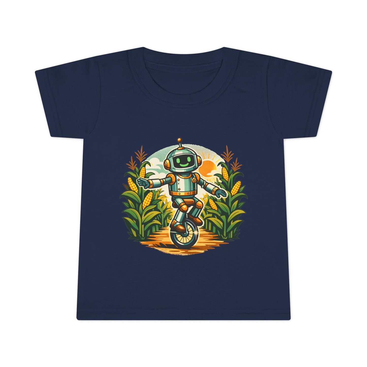 Toddler T-Shirt — Playful Robot on Unicycle Graphic Tee