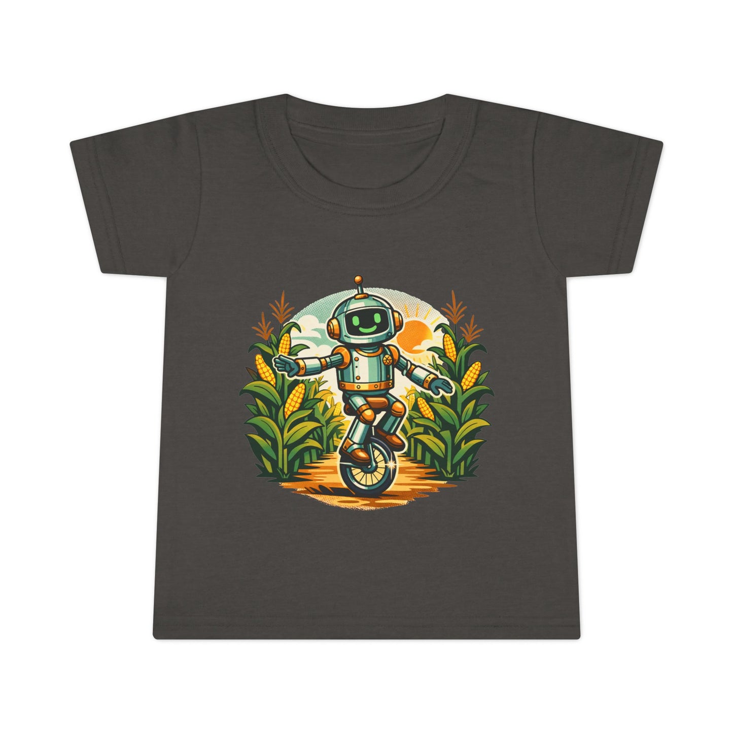 Toddler T-Shirt — Playful Robot on Unicycle Graphic Tee