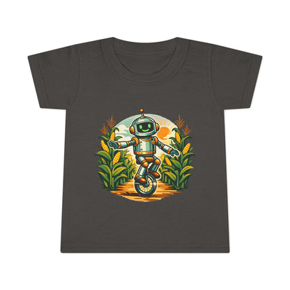 Toddler T-Shirt — Playful Robot on Unicycle Graphic Tee