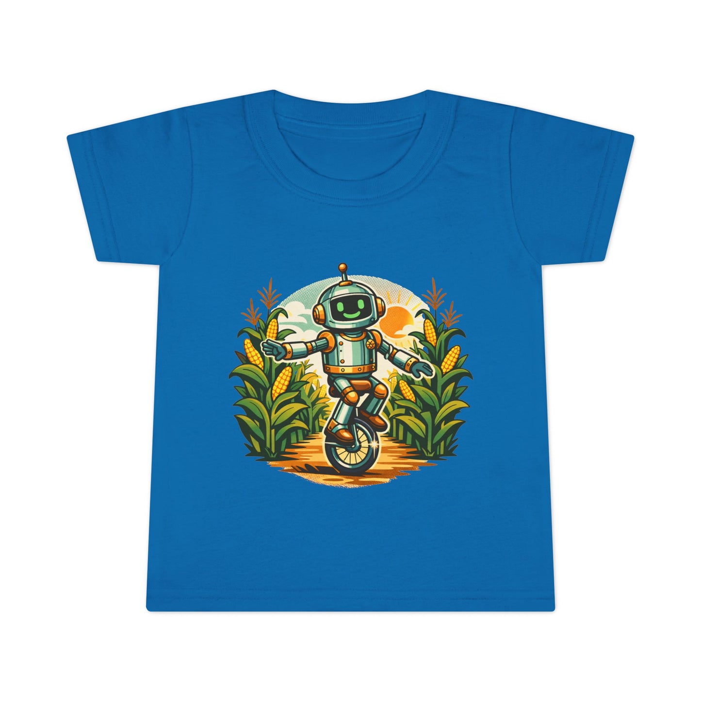 Toddler T-Shirt — Playful Robot on Unicycle Graphic Tee