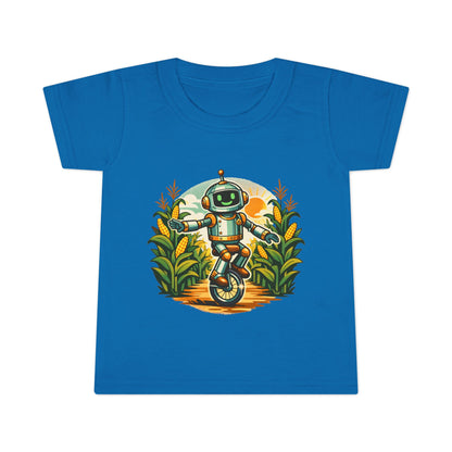 Toddler T-Shirt — Playful Robot on Unicycle Graphic Tee