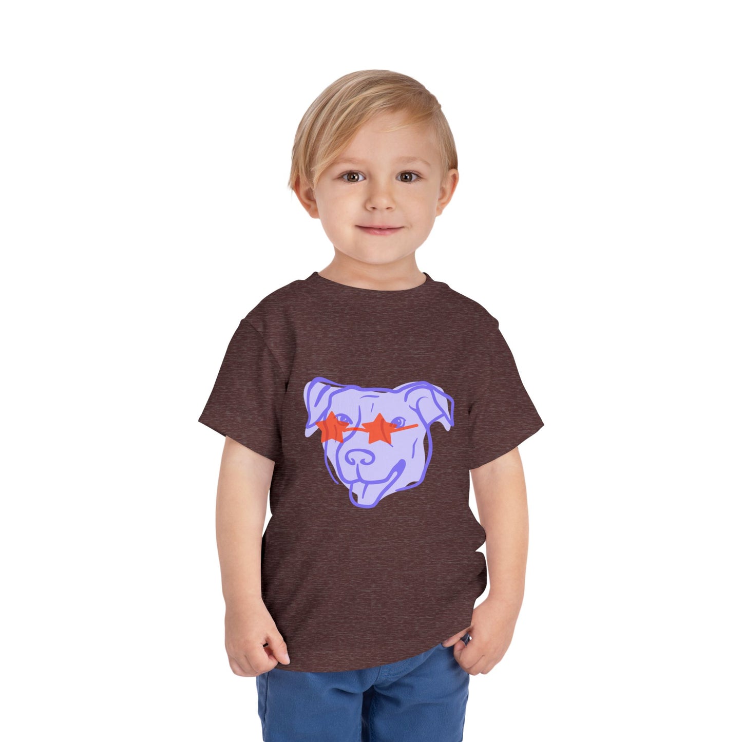 A Dog Print Star Glasses  - Toddler Tee