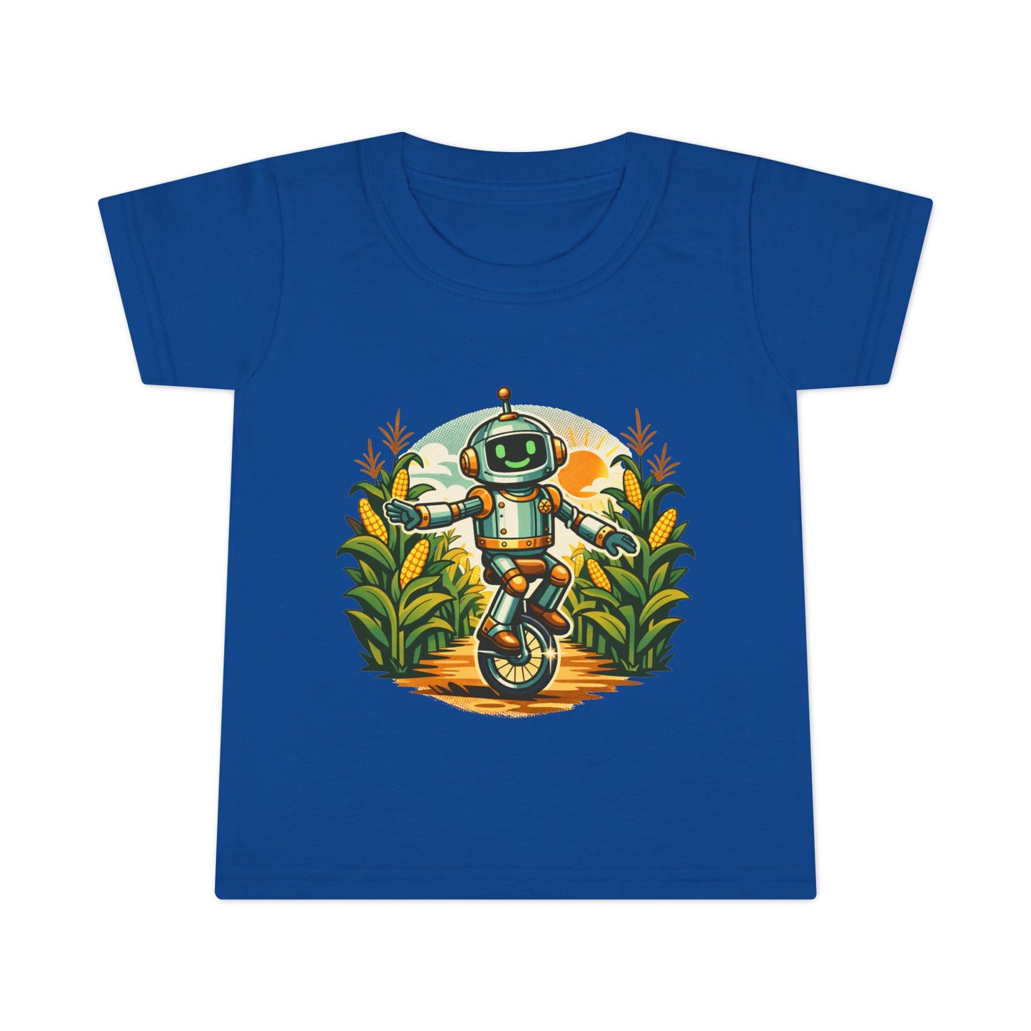 Toddler T-Shirt — Playful Robot on Unicycle Graphic Tee