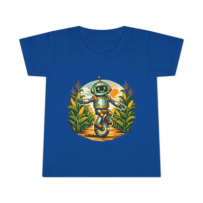 Toddler T-Shirt — Playful Robot on Unicycle Graphic Tee