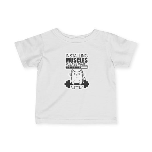 Funny Baby Muscle T-Shirt, Kids Exercise Apparel