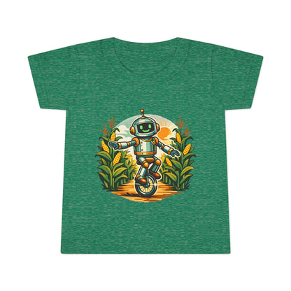 Toddler T-Shirt — Playful Robot on Unicycle Graphic Tee