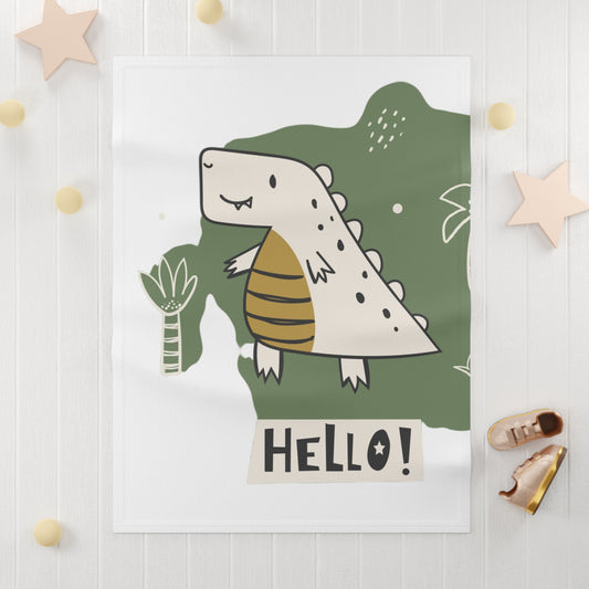 Dinosaur Fleece Baby Blanket | Cute Nursery Decor, Infant Gift, Baby Shower, Soft Toddler Throw, Kid’s Blanket