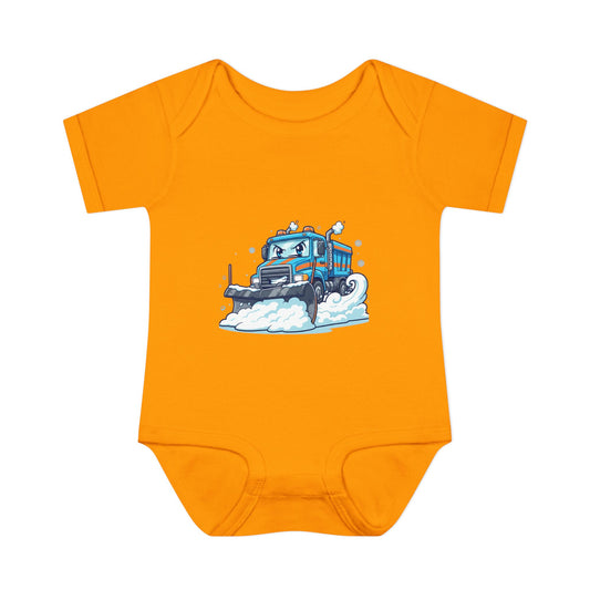 Snow Plow Baby Bodysuit – Cute Blue Truck Infant Onesie