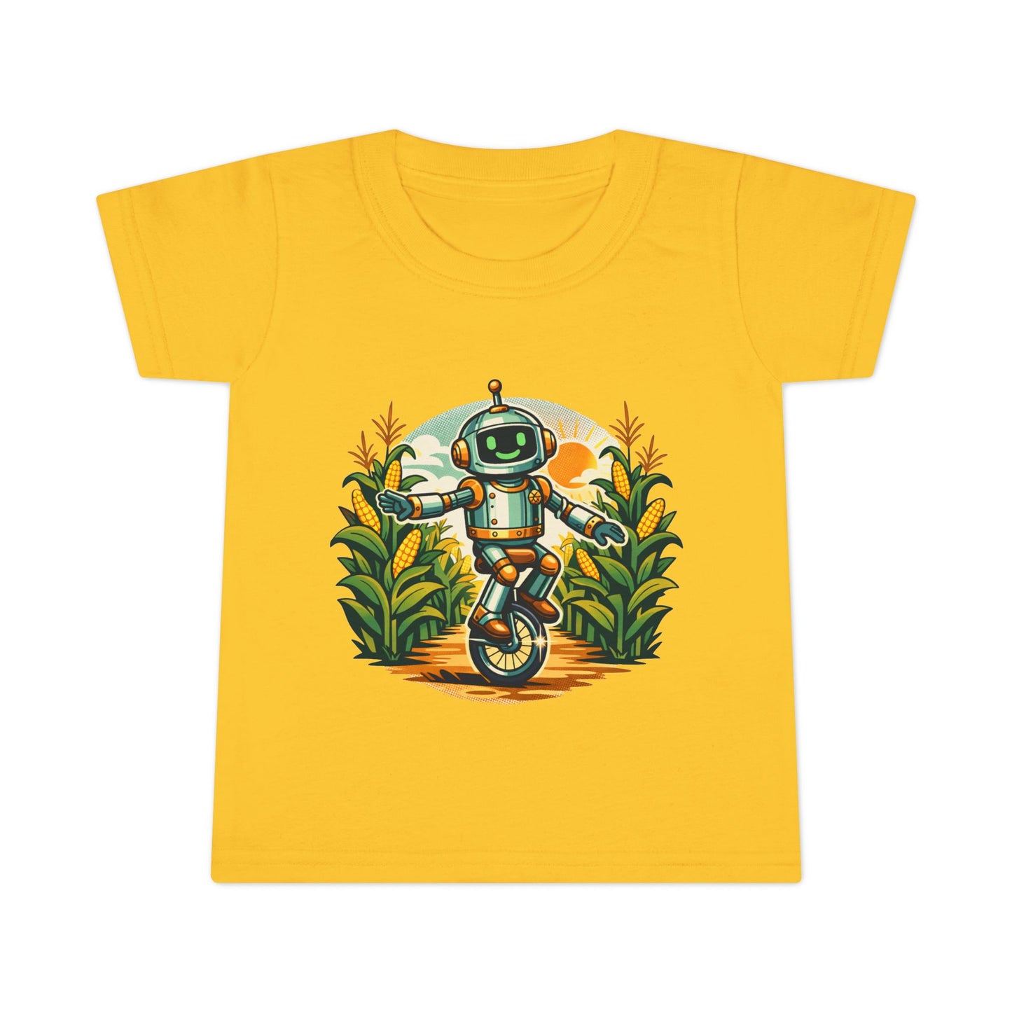 Toddler T-Shirt — Playful Robot on Unicycle Graphic Tee