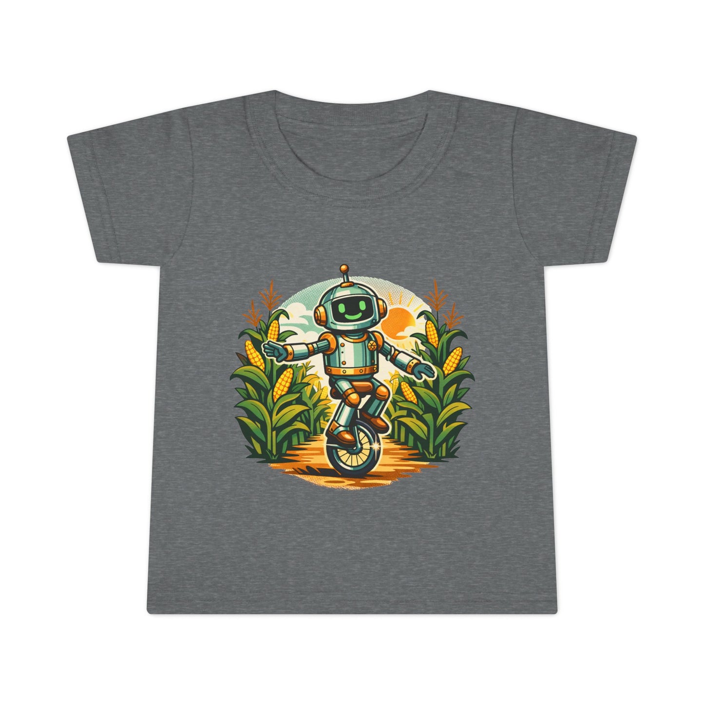 Toddler T-Shirt — Playful Robot on Unicycle Graphic Tee