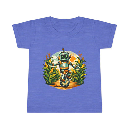 Toddler T-Shirt — Playful Robot on Unicycle Graphic Tee