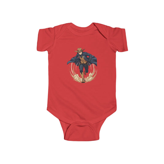 Cool Sheriff Chasing Infant Bodysuit — Cute Western Baby Onesie