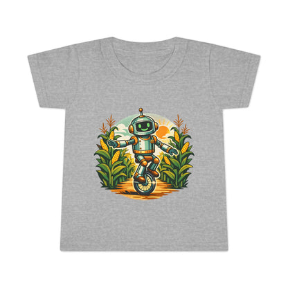 Toddler T-Shirt — Playful Robot on Unicycle Graphic Tee