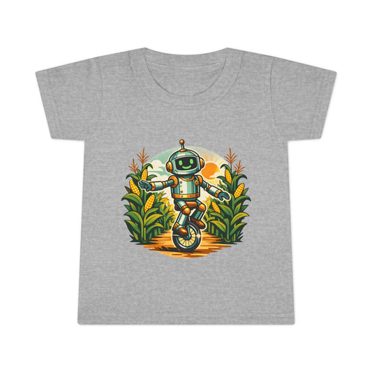 Toddler T-Shirt — Playful Robot on Unicycle Graphic Tee
