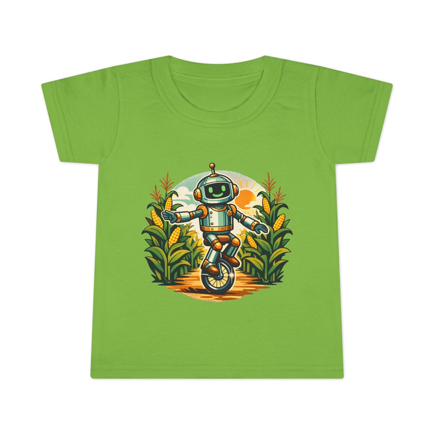 Toddler T-Shirt — Playful Robot on Unicycle Graphic Tee